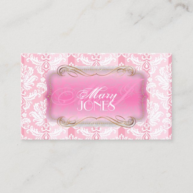 PixDezines Pique Vintage Damask Business Card (Front)