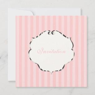 PixDezines Plain stripes/DIY colour/pink Invitation