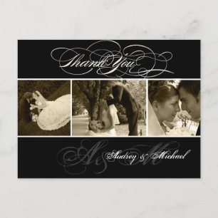 PixDezines Plain Wedding Photos Thank you Postcard