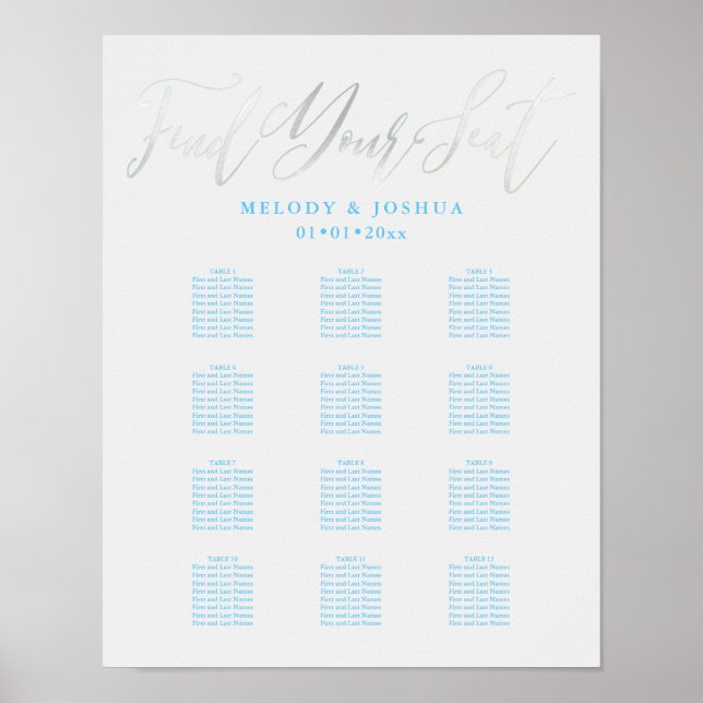 PixDezines Platinum Calligraphy, Seating Chart (Front)