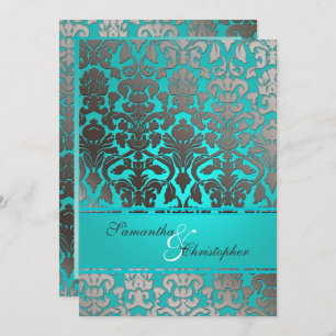 PixDezines PLATINUM FLORA DAMASK INVITATIONS