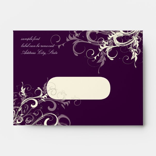PixDezines Plum Cream Swirls Envelopes (Front)