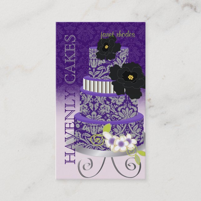PixDezines Plum Pudding Cake/Bakery/pâtisserie Business Card (Front)