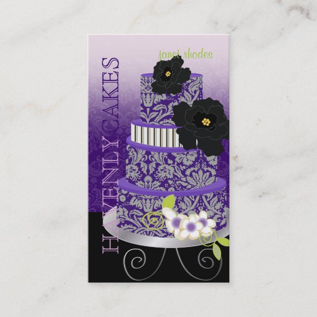 PixDezines Plum Pudding Cake/Bakery/pâtisserie Business Card (Front)