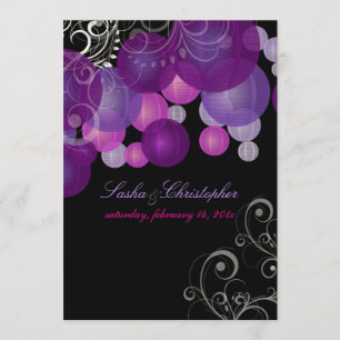 PixDezines plum/purple/lilac lanterns Invitation