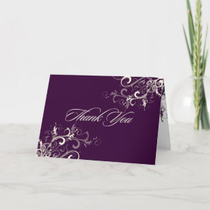 PixDezines Plum Vanilla Swirls Thank You cards