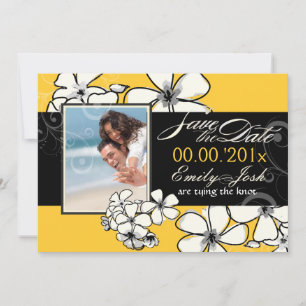 PixDezines Plumeria Save the Date/DIY colour Save The Date