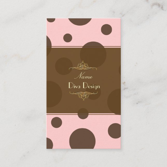 PixDezines polka dots/DIY background colour Business Card (Front)