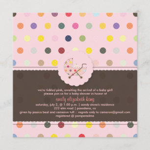 PixDezines Polkadots + Minidots baby shower Invitation