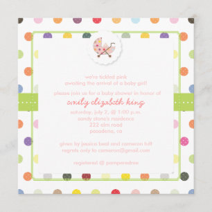 PixDezines Polkadots + Minidots baby shower Invitation