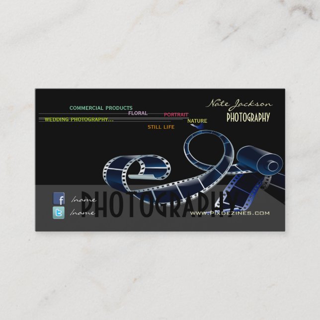 PixDezines portfolio photos template/DIY colour Business Card (Front)