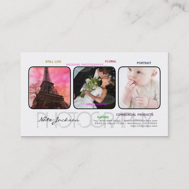 PixDezines portfolio template/DIY fonts Business Card (Front)