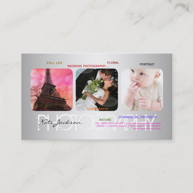 PixDezines portfolio template/DIY fonts Business Card (Front)