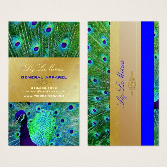 PixDezines Proud Peacock Feather for longevity Business Card