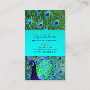 PixDezines Proud Peacock Feather for longevity Business Card