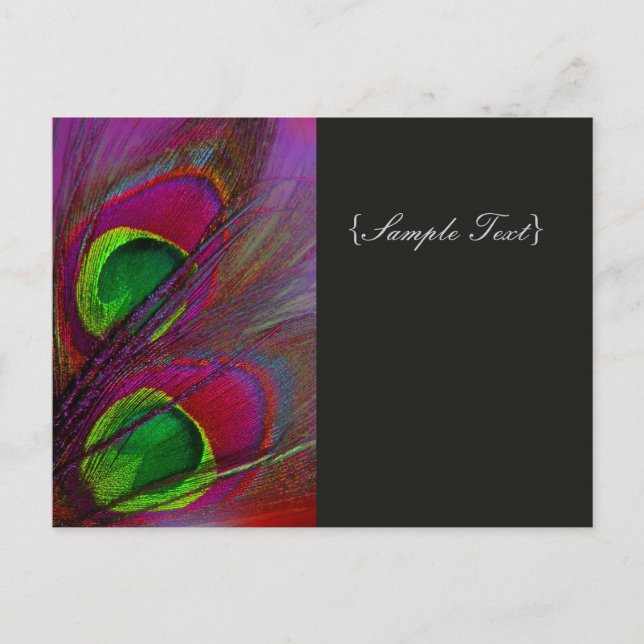 PixDezines Psychedelic Peacock, Customise It! Postcard (Front)