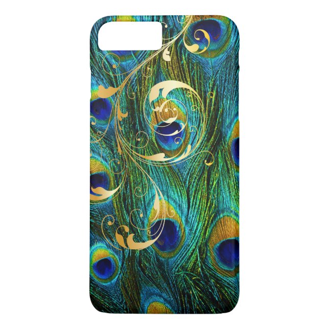 PixDezines Psychedelic Peacock+filigree swirls Case-Mate iPhone Case (Back)