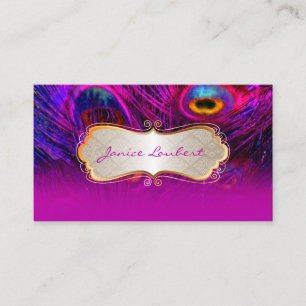 PixDezines psychedelic peacock+gold trim label Business Card