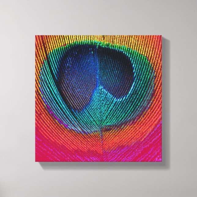 PixDezines Psychedelic Peacock, hot pink, canvas (Front)