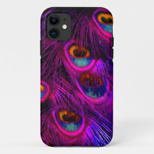 PixDezines Psychedelic Peacock, hot pink iPhone 11 Case