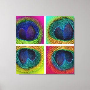 PixDezines Psychedelic Peacock, pop art on canvas Print