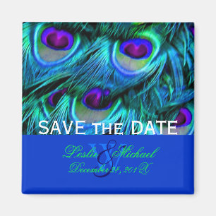 PixDezines Psychedelic Peacock, Save the Date Magnet