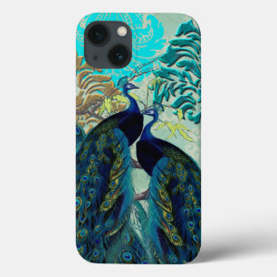 PixDezines Psychedelic Peacocks+Damask iPhone 13 Case