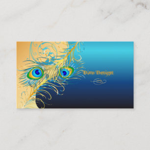 PixDezines psychedellic Peacock+metallic blue Business Card