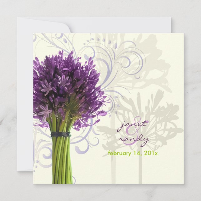 PixDezines Purple Agapanthus/DIY background colour Invitation (Front)