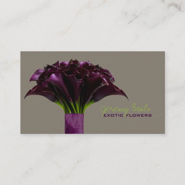 PixDezines purple calla/diy background colour Business Card (Front)