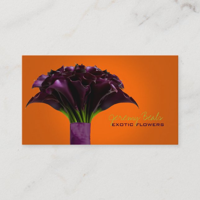 PixDezines purple calla/diy background colour Business Card (Front)