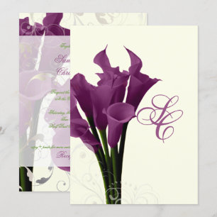 PixDezines purple calla lilies/diy Invitation