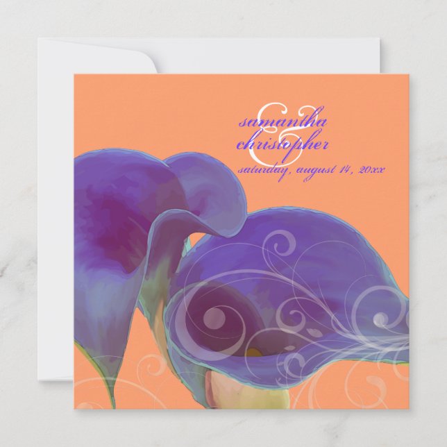PixDezines purple calla lilies/diy Invitation (Front)