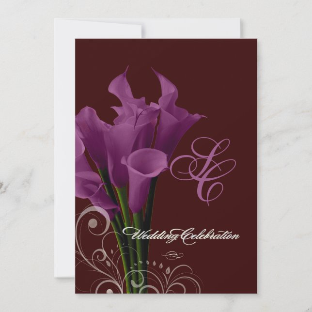 PixDezines purple calla lilies/diy Invitation (Front)