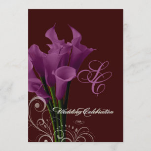 PixDezines purple calla lilies/diy Invitation