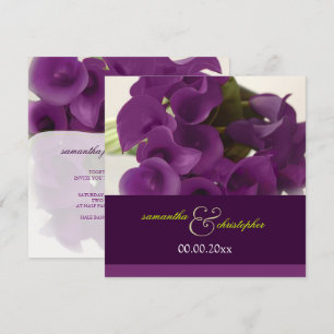 PixDezines PURPLE CALLA LILY BOUQUET Invitation