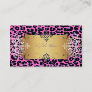 PixDezines purple cheetah / DIY background colour Business Card