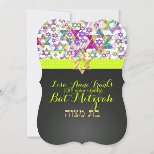 PixDezines purple/DIY colour/Zebra/Bat Mitzvah Invitation