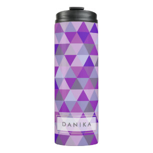 PixDezines Purple Geometric/Triangles Thermal Tumbler