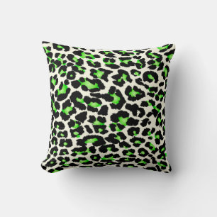 PixDezines purple+green cheetah/diy colours Cushion