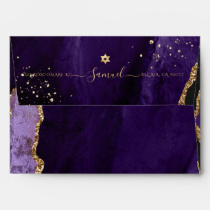 PixDezines Purple Watercolor Agate Envelope