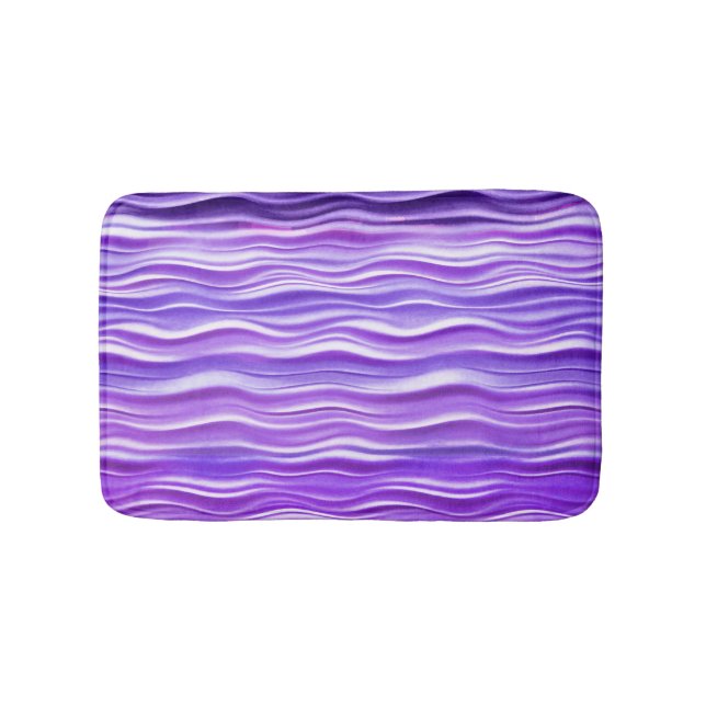 PixDezines Purple Waves Bath Mat (Front)