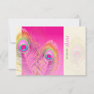 PixDezines Pzazz Peacock Feather RSVP Card