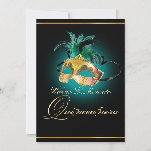 PixDezines Quinceanera/teal/DIY colour!! Invitation (Front)