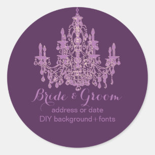 PixDezines radiant orchid chandelier Classic Round Sticker
