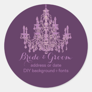 PixDezines radiant orchid chandelier Classic Round Sticker