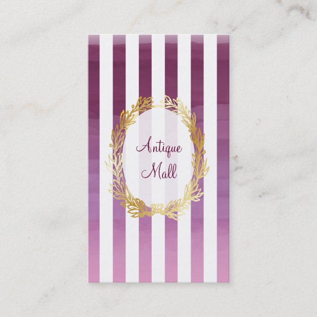 PixDezines radiant orchid stripes watercolor Business Card (Front)