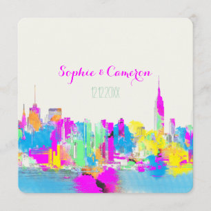 PixDezines rainbow/NYC/DIY background colour Invitation