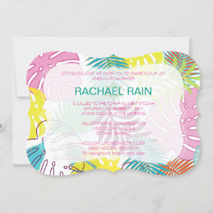 PixDezines rainforest bat mitzvah/luau Invitation