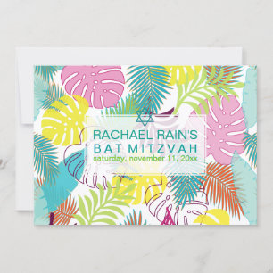 PixDezines rainforest bat mitzvah/luau Invitation